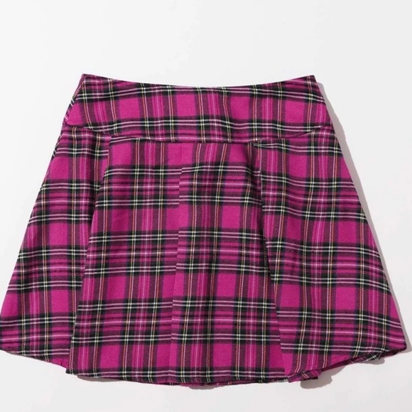 Pink Plaid Skirt - Picture 2 of 4
